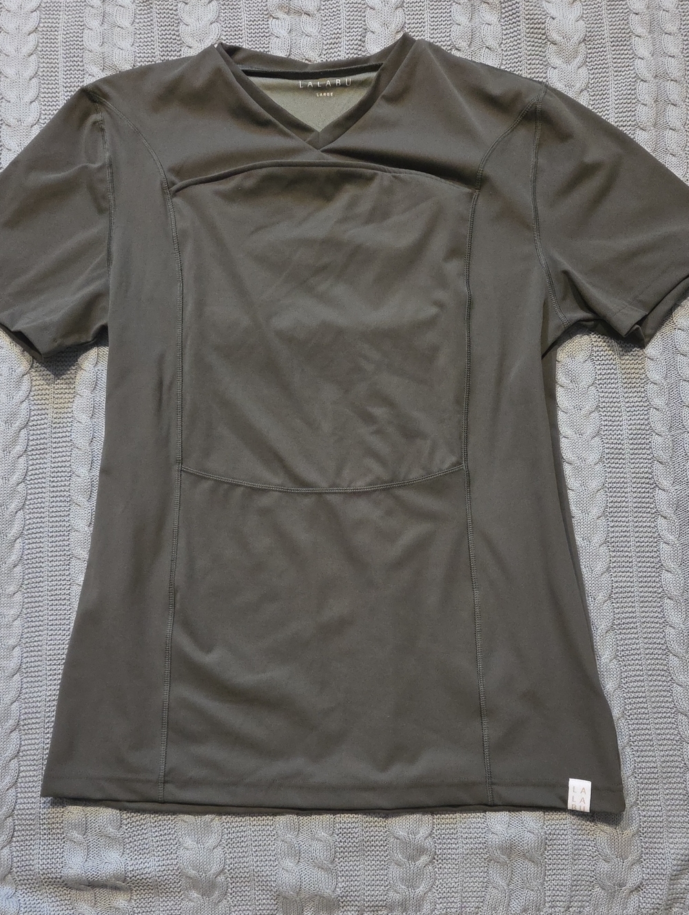 Lalabu Dad Shirt Baby‎ Wearing Carrier Pouch V Neck Green Short Sleeve Mens L